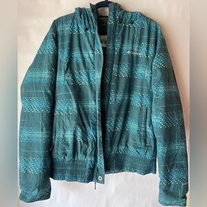 Columbia Teal omni shield fur hood jacket‎ size Large